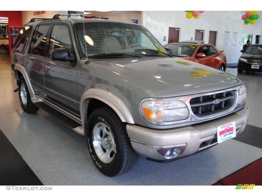 2000 Explorer Eddie Bauer 4x4 - Spruce Green Metallic / Medium Prairie Tan photo #9