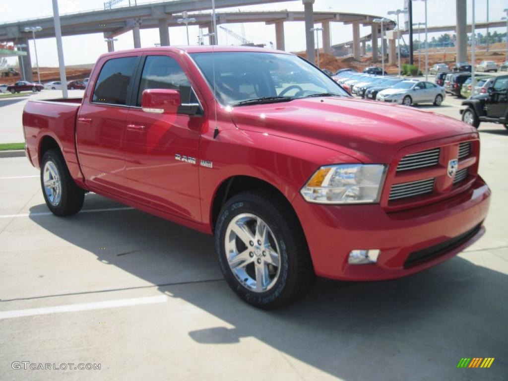 2010 Ram 1500 Sport Crew Cab - Flame Red / Dark Slate/Medium Graystone photo #2