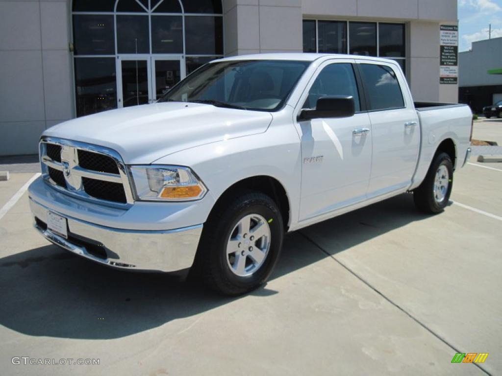 2010 Ram 1500 SLT Crew Cab - Stone White / Light Pebble Beige/Bark Brown photo #1