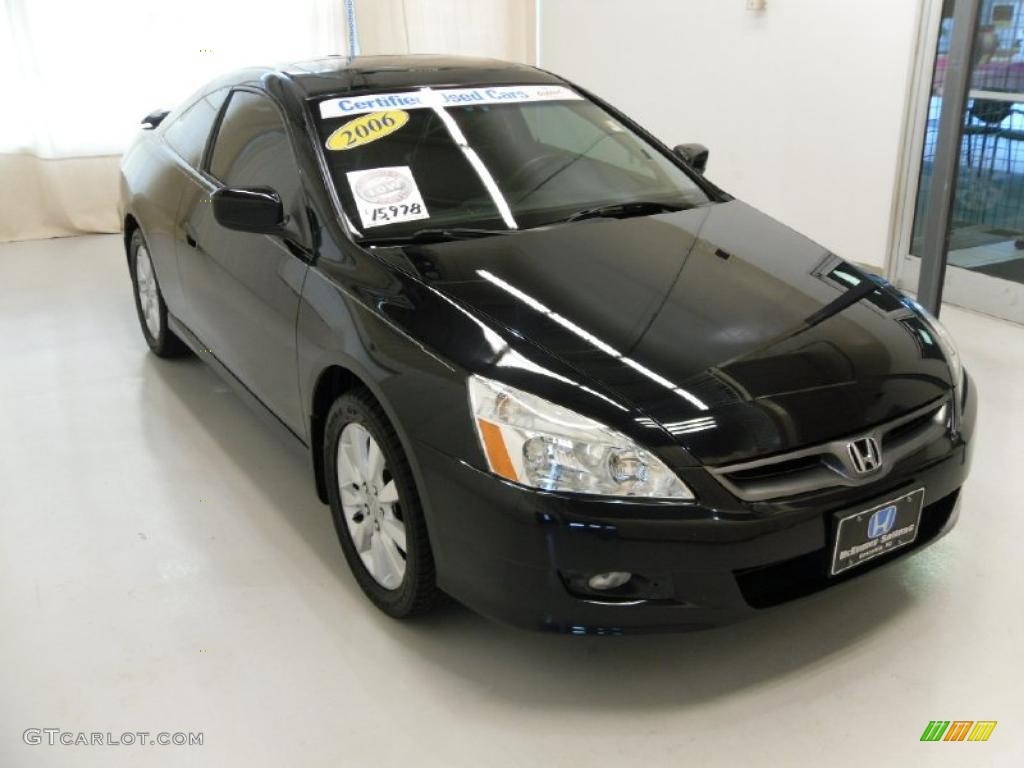 2006 Accord EX V6 Coupe - Nighthawk Black Pearl / Black photo #5