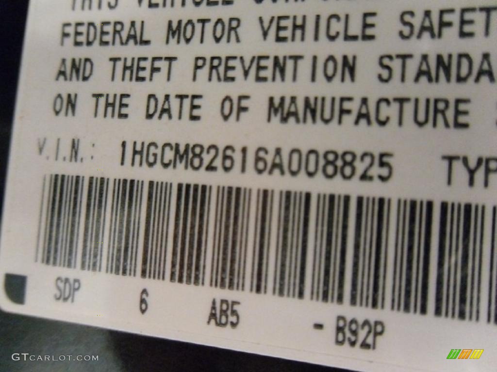 2006 Accord EX V6 Coupe - Nighthawk Black Pearl / Black photo #9