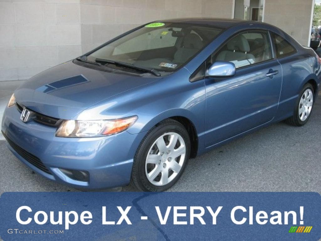 2007 Civic LX Coupe - Atomic Blue Metallic / Gray photo #1