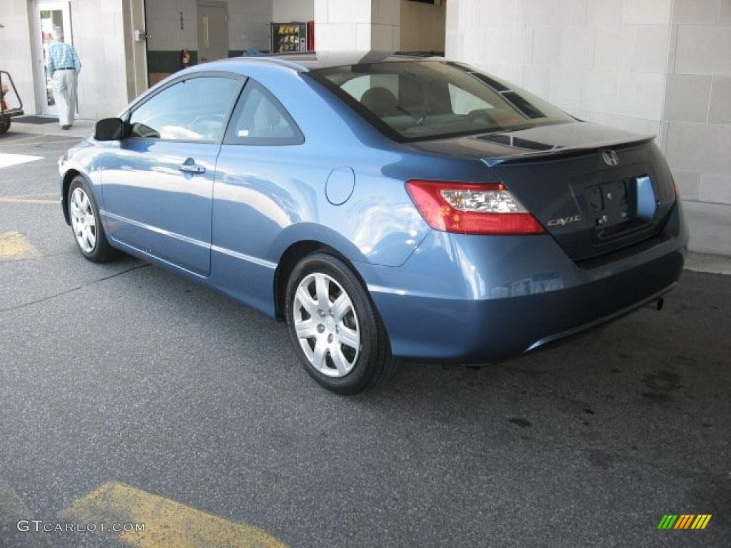 2007 Civic LX Coupe - Atomic Blue Metallic / Gray photo #8