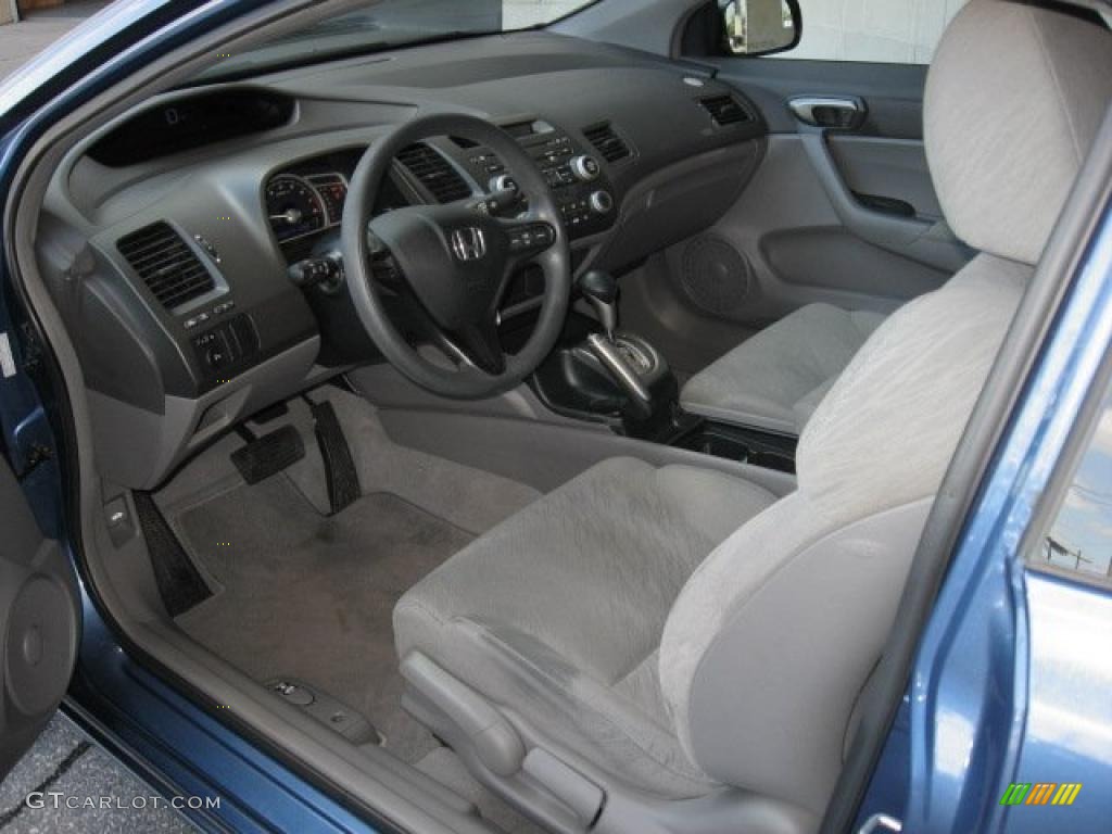 2007 Civic LX Coupe - Atomic Blue Metallic / Gray photo #13