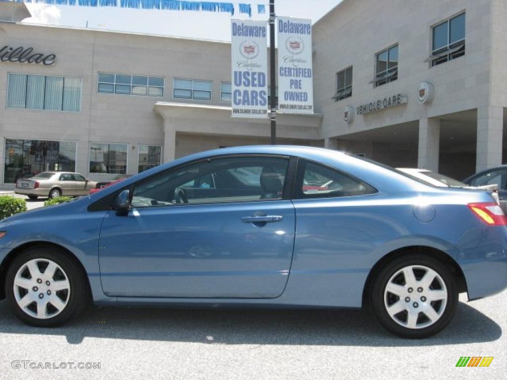 2007 Civic LX Coupe - Atomic Blue Metallic / Gray photo #46