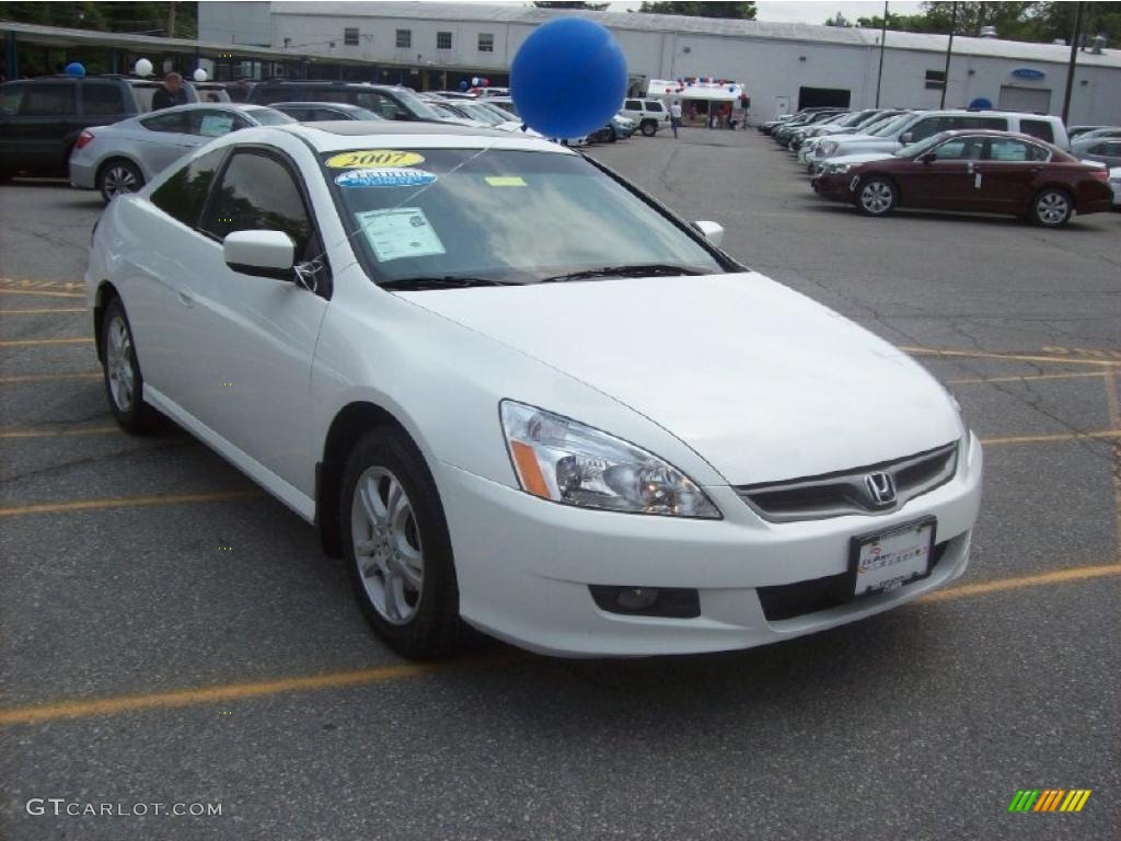 2007 Accord EX-L Coupe - Taffeta White / Ivory photo #1