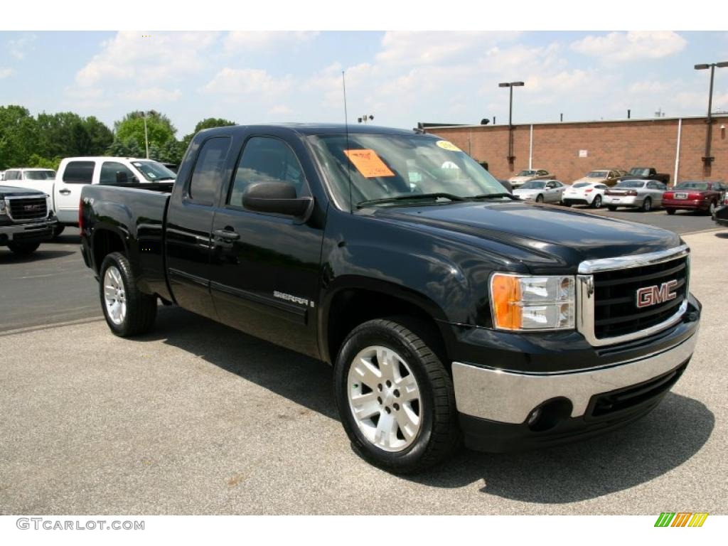 2008 Sierra 1500 SLE Extended Cab 4x4 - Onyx Black / Ebony photo #1