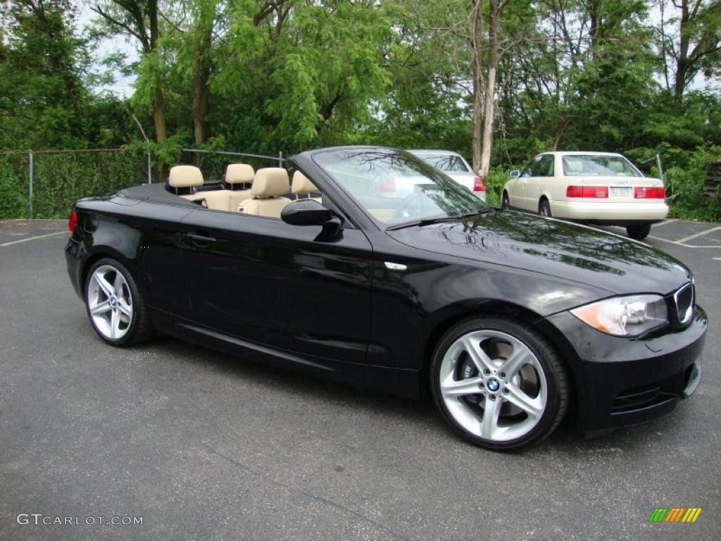 2008 1 Series 135i Convertible - Jet Black / Savanna Beige photo #6