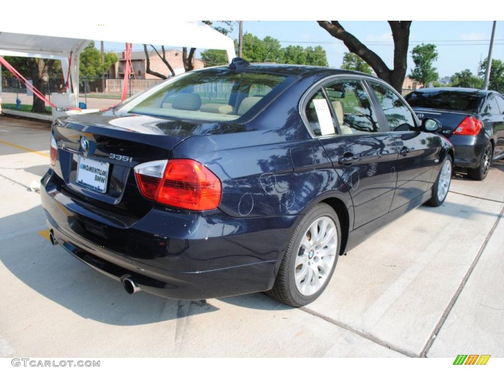 2007 3 Series 335i Sedan - Monaco Blue Metallic / Beige photo #3