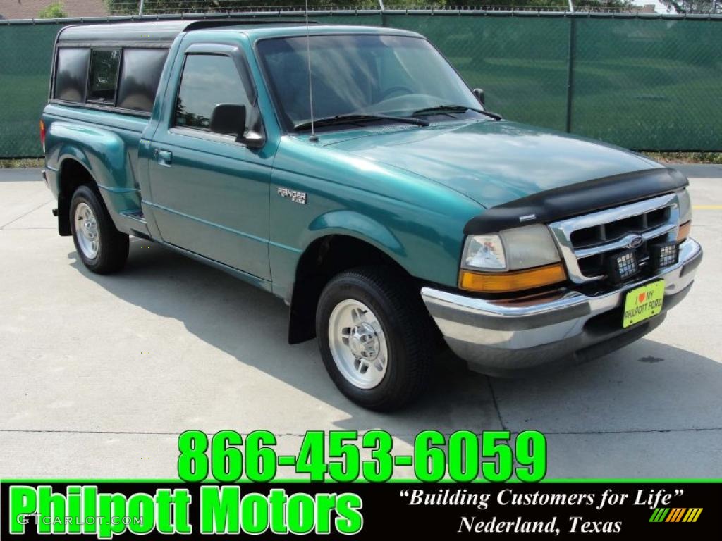 1998 Ranger XLT Regular Cab - Pacific Green Metallic / Medium Prairie Tan photo #1