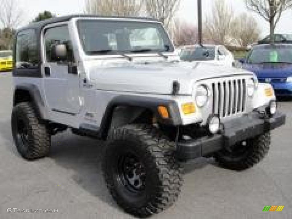 2004 Wrangler Sport 4x4 - Bright Silver Metallic / Dark Slate Gray photo #1