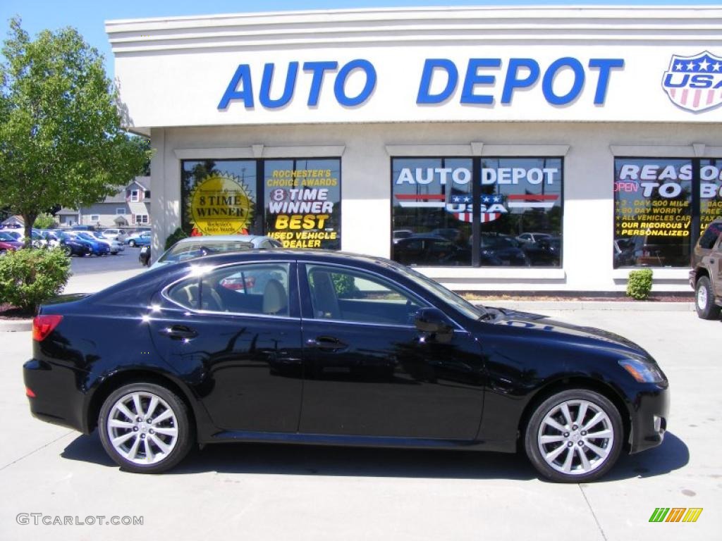 2008 IS 250 AWD - Black Sapphire Pearl / Cashmere Beige photo #1