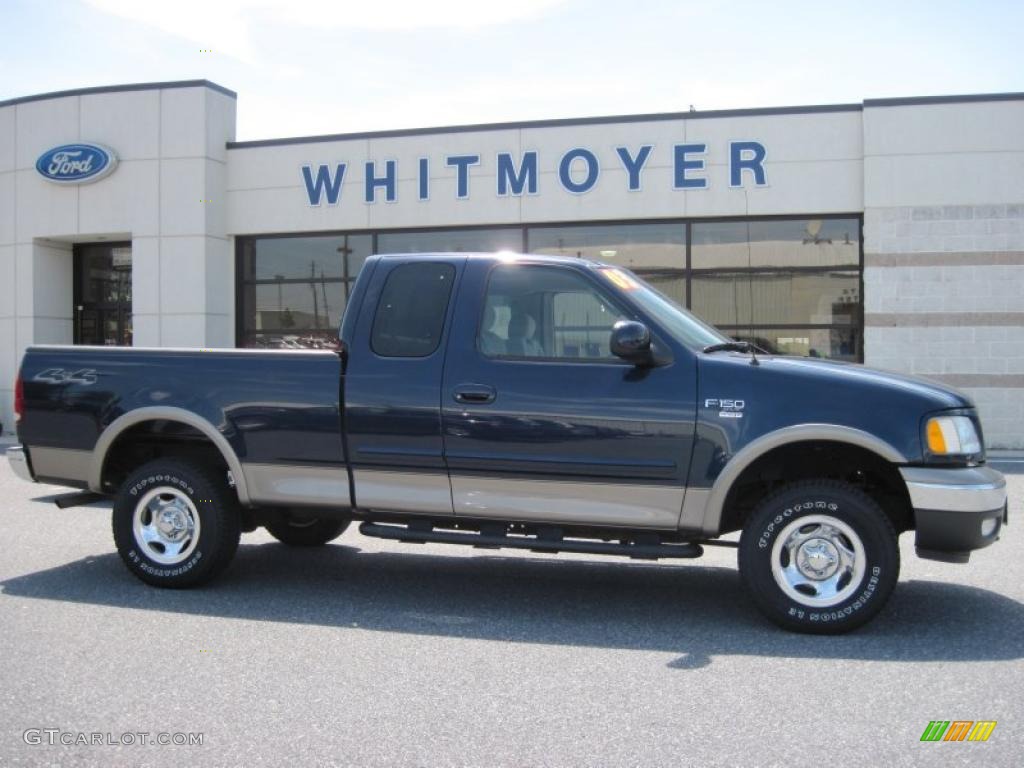 2003 F150 XLT SuperCab 4x4 - True Blue Metallic / Medium Parchment Beige photo #1