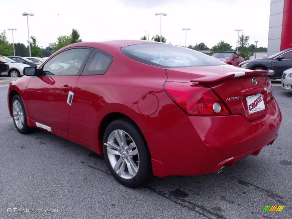 2010 Altima 2.5 S Coupe - Red Alert / Charcoal photo #3