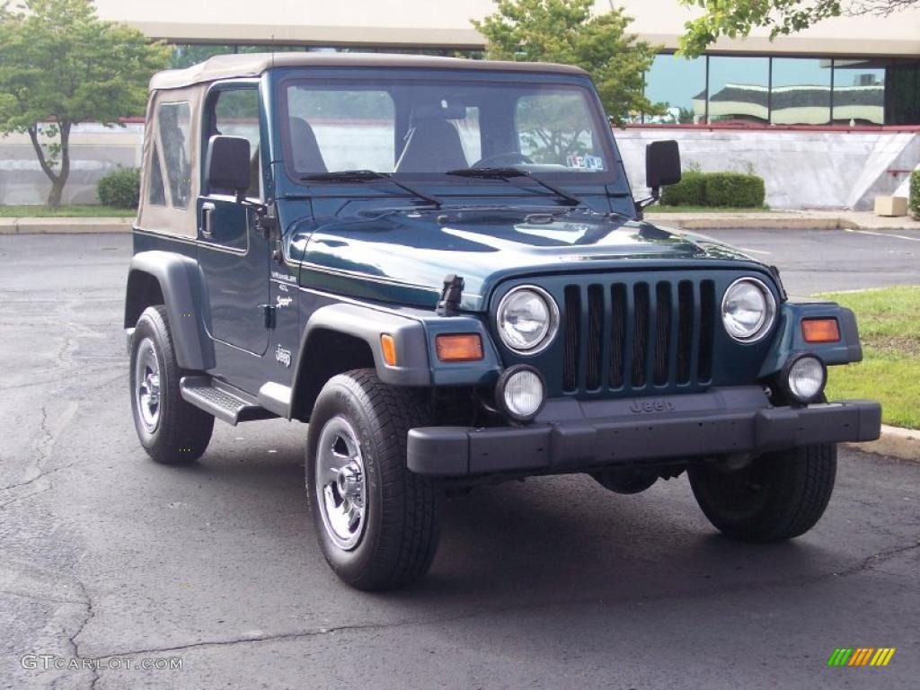 1998 Wrangler Sport 4x4 - Emerald Green Pearl / Khaki photo #3