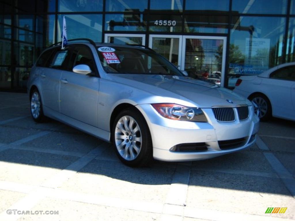 2007 3 Series 328xi Wagon - Titanium Silver Metallic / Black Dakota Leather photo #1