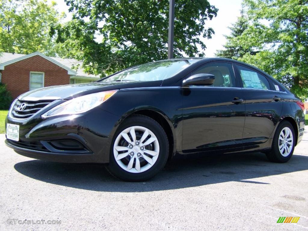 2011 Sonata GLS - Midnight Black / Camel photo #4