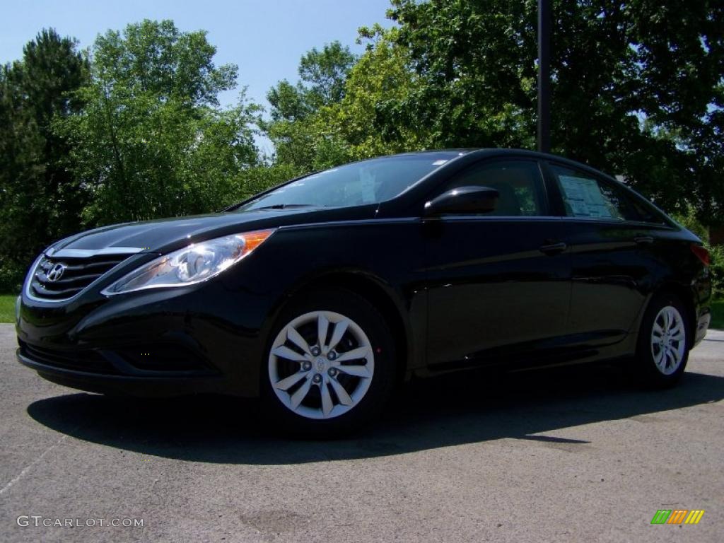 2011 Sonata GLS - Midnight Black / Camel photo #4