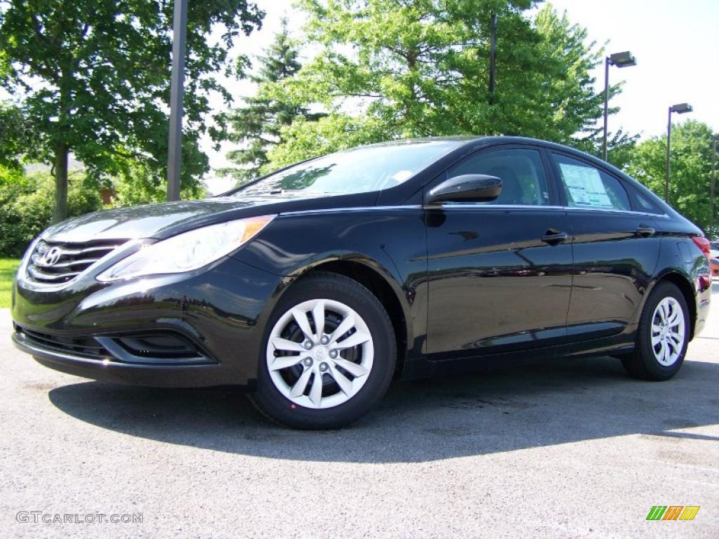 2011 Sonata GLS - Midnight Black / Gray photo #4