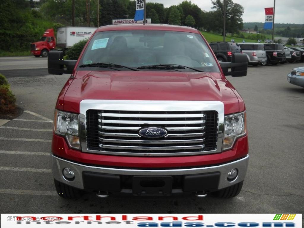 2010 F150 XLT SuperCrew 4x4 - Red Candy Metallic / Medium Stone photo #3