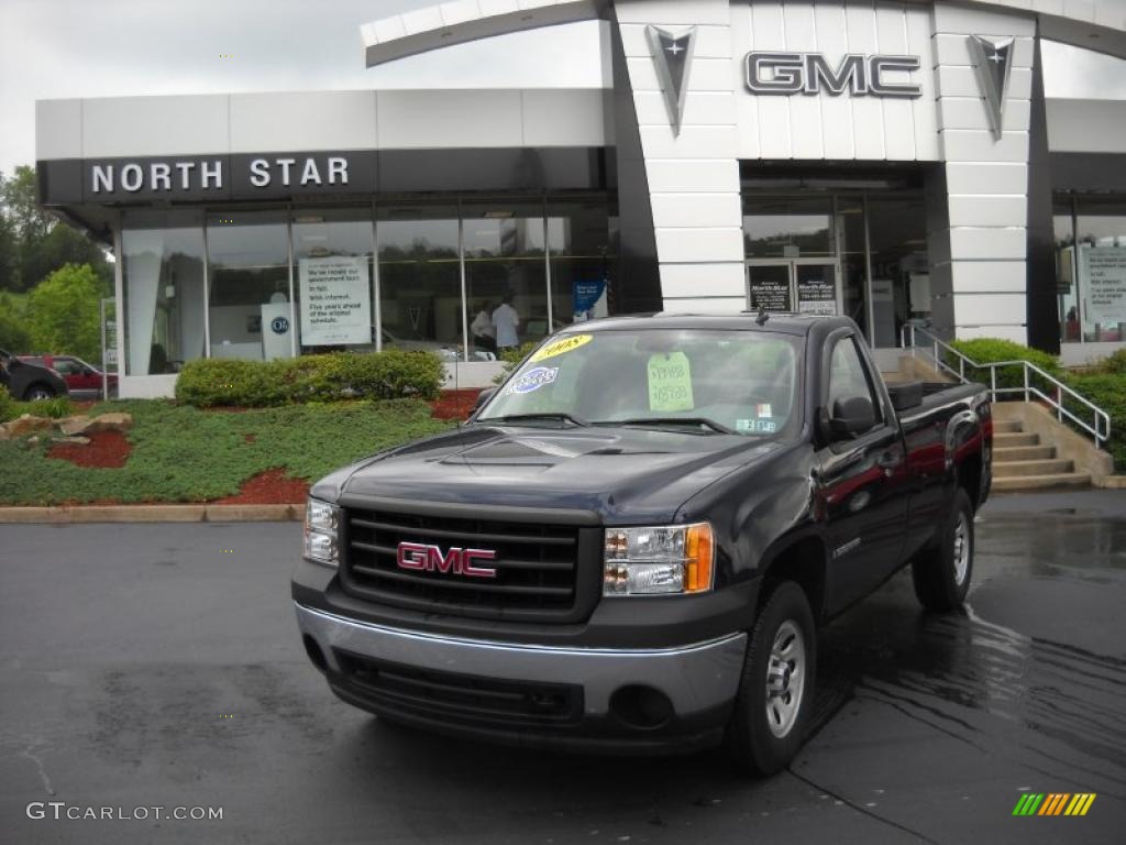 2008 Sierra 1500 Regular Cab 4x4 - Midnight Blue Metallic / Dark Titanium photo #1