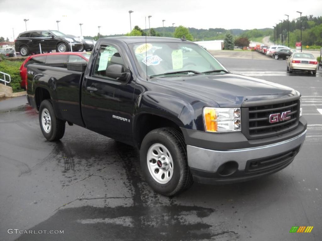 2008 Sierra 1500 Regular Cab 4x4 - Midnight Blue Metallic / Dark Titanium photo #3
