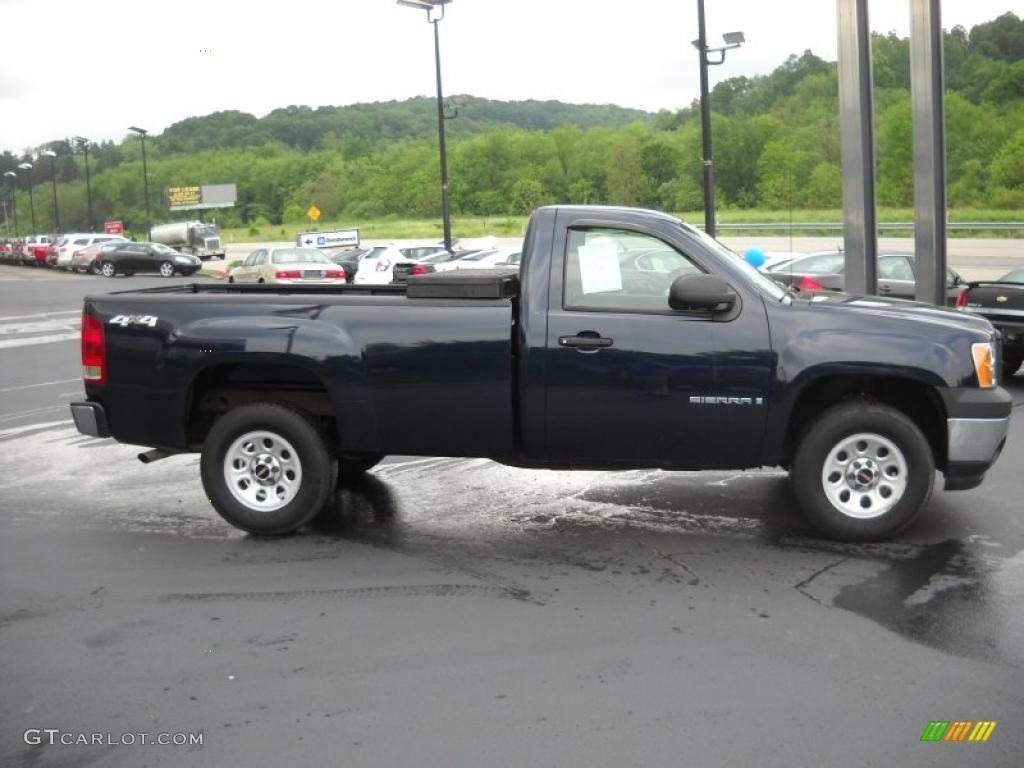 2008 Sierra 1500 Regular Cab 4x4 - Midnight Blue Metallic / Dark Titanium photo #4