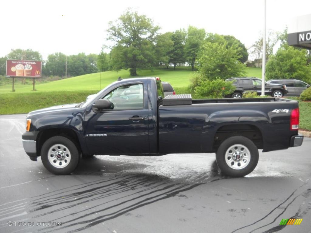 2008 Sierra 1500 Regular Cab 4x4 - Midnight Blue Metallic / Dark Titanium photo #8