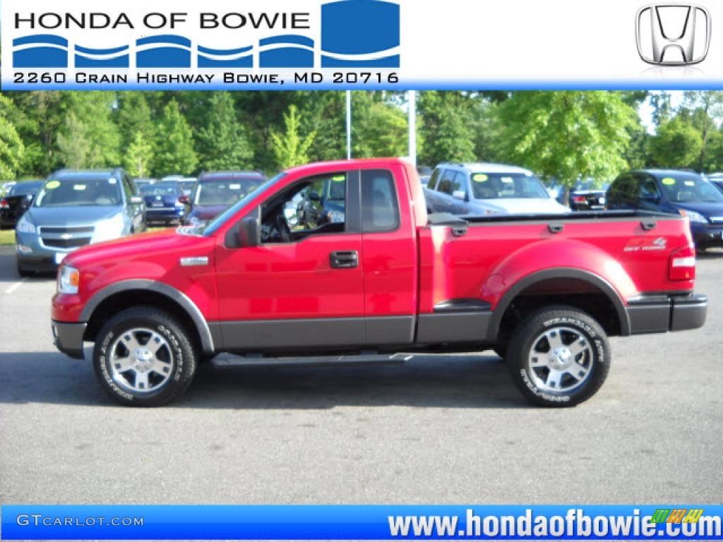2005 F150 FX4 Regular Cab 4x4 - Bright Red / Black photo #7