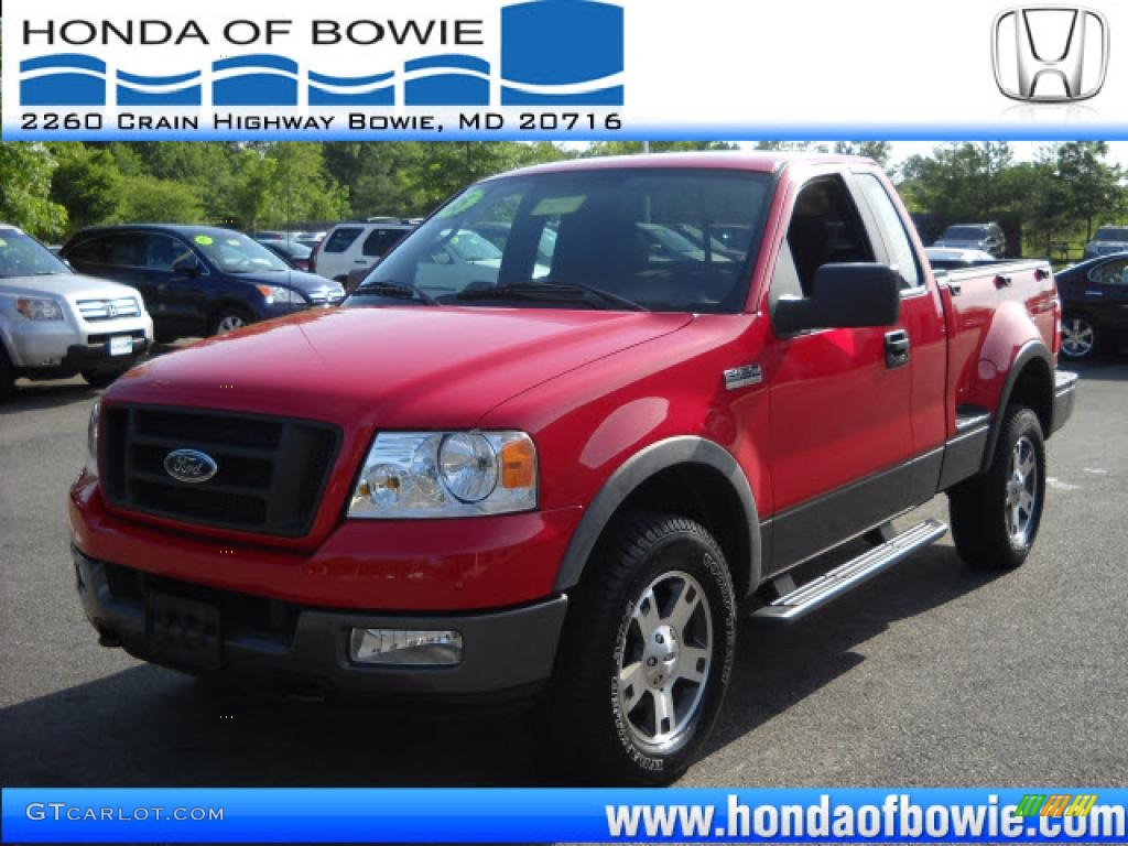 2005 F150 FX4 Regular Cab 4x4 - Bright Red / Black photo #8
