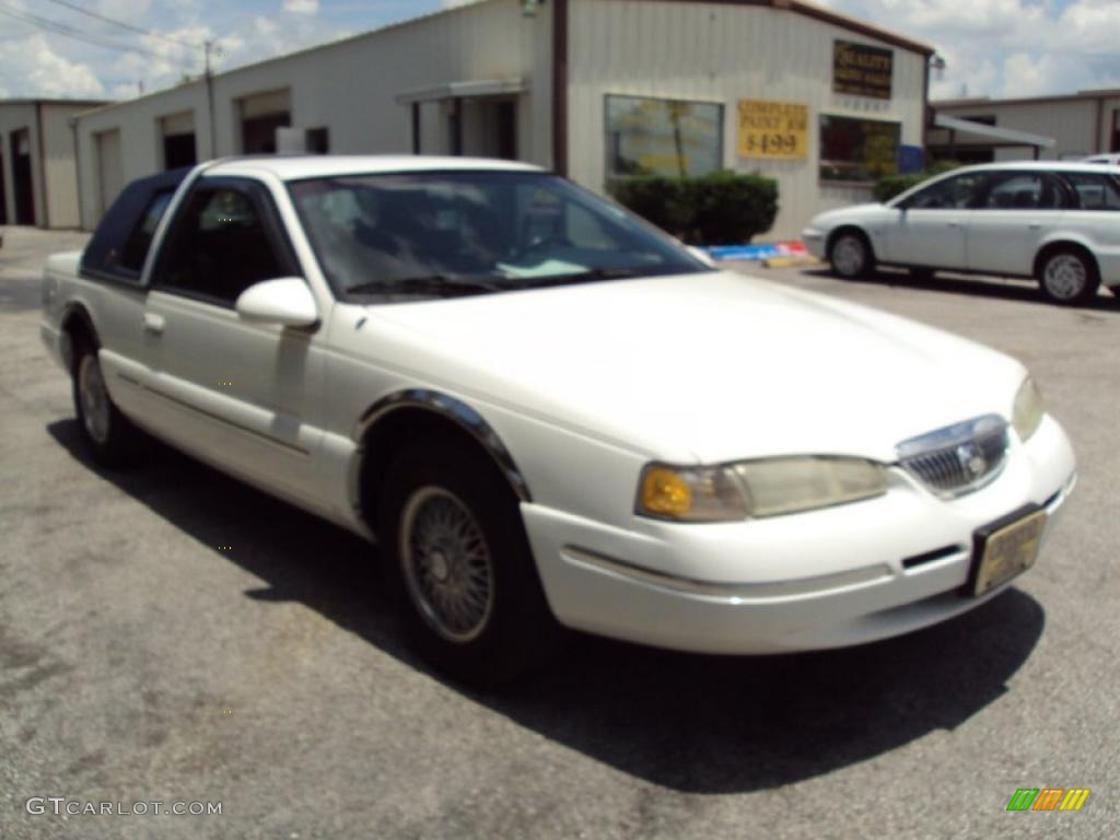 1997 Cougar XR7 - White Opalescent Metallic / Portofino Blue photo #10