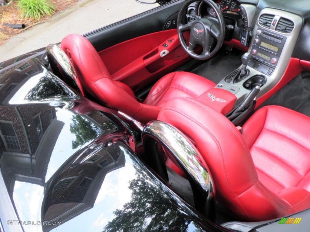 2005 Corvette Convertible - Black / Red photo #47