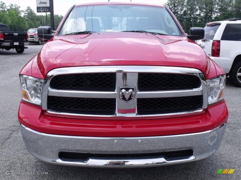 2010 Ram 1500 SLT Quad Cab - Inferno Red Crystal Pearl / Dark Slate/Medium Graystone photo #3