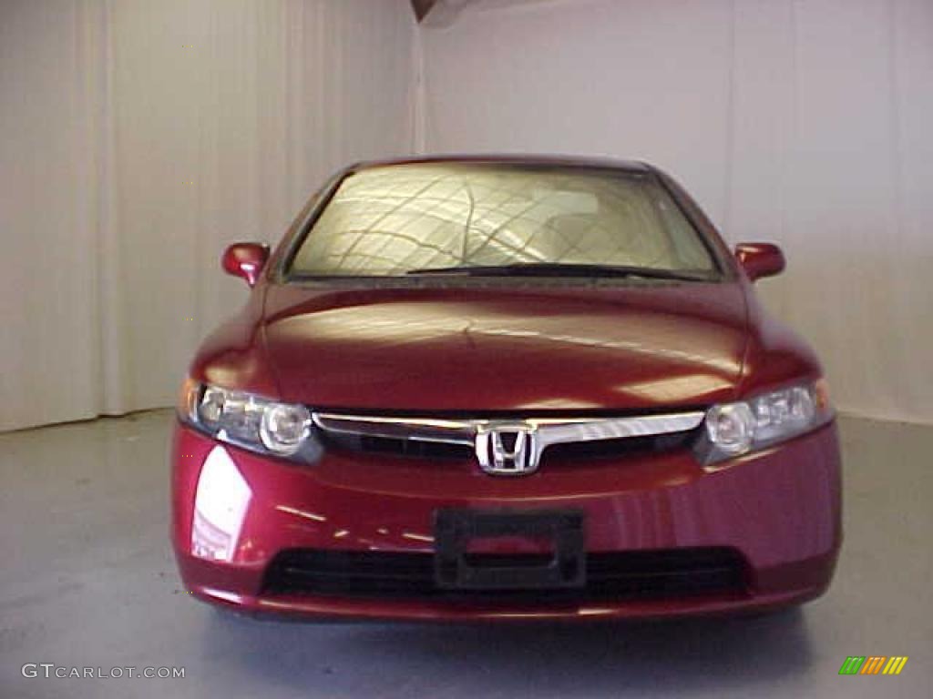 2007 Civic EX Sedan - Tango Red Pearl / Ivory photo #2