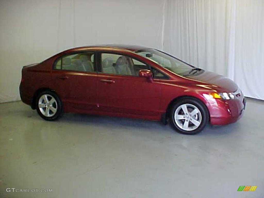 2007 Civic EX Sedan - Tango Red Pearl / Ivory photo #3