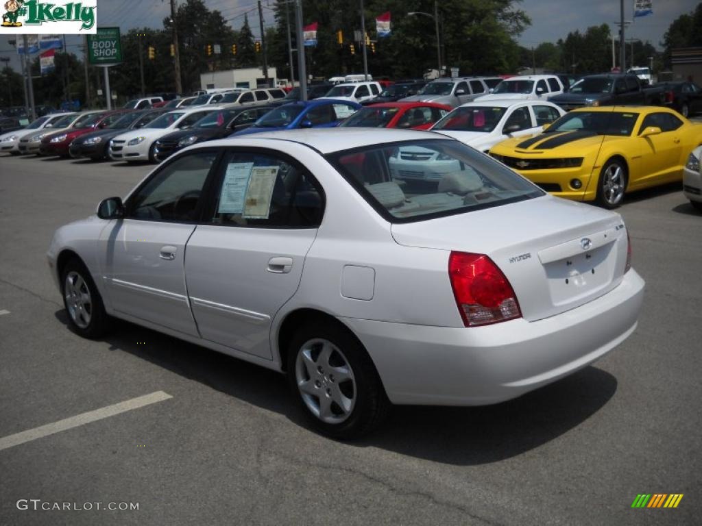 2005 Elantra GLS Sedan - Nordic White / Beige photo #5