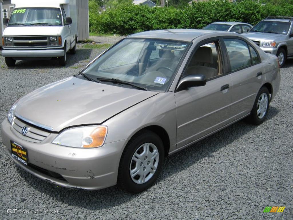 2001 Civic LX Sedan - Titanium Metallic / Beige photo #1