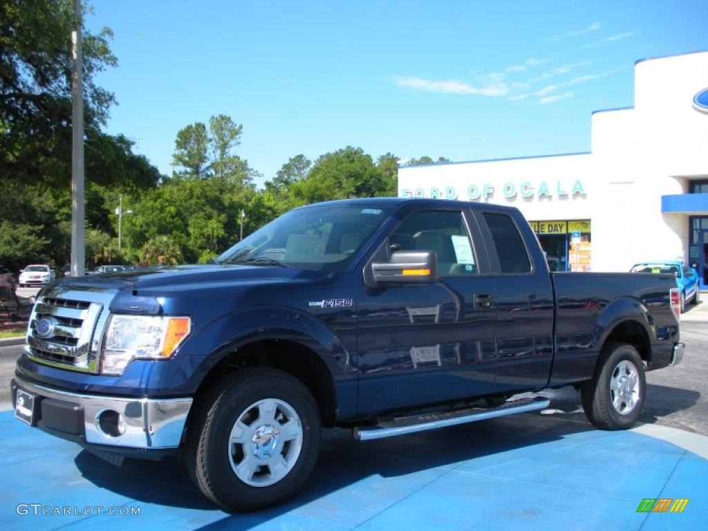 2010 F150 XLT SuperCab - Dark Blue Pearl Metallic / Medium Stone photo #1