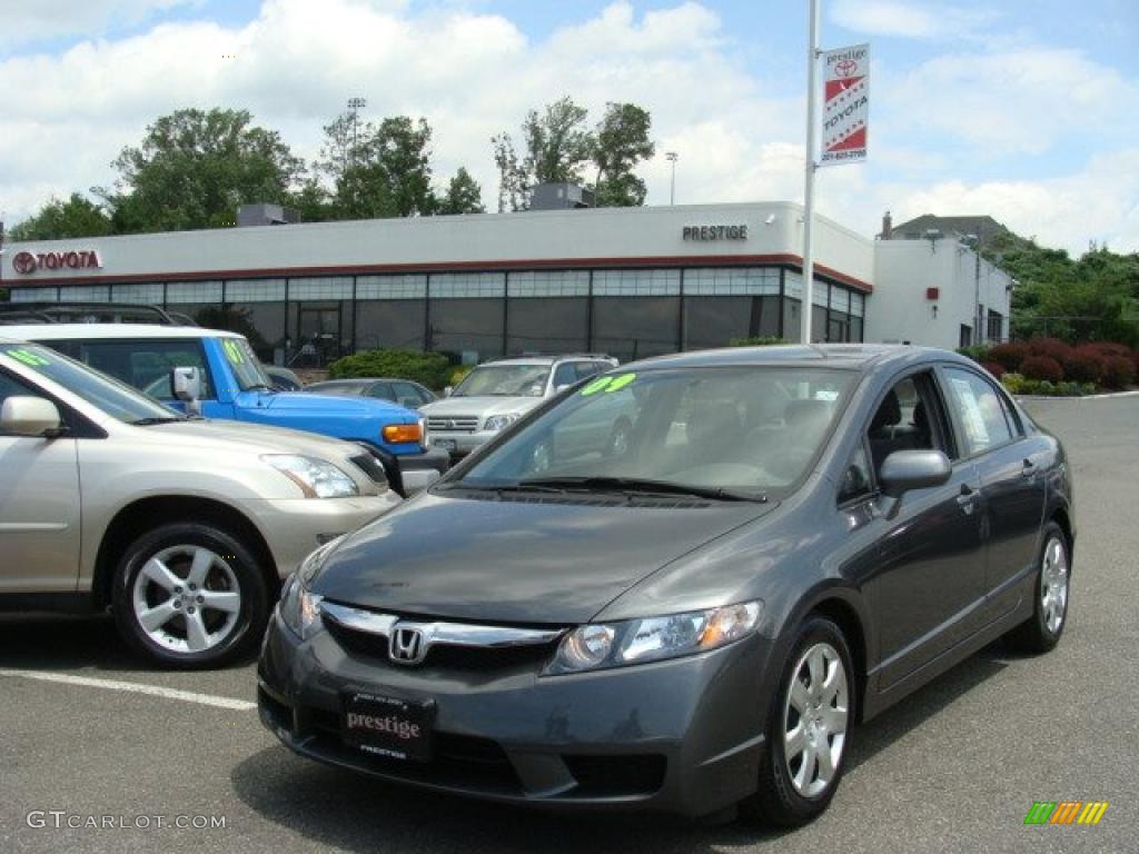 2009 Civic LX Sedan - Polished Metal Metallic / Gray photo #1