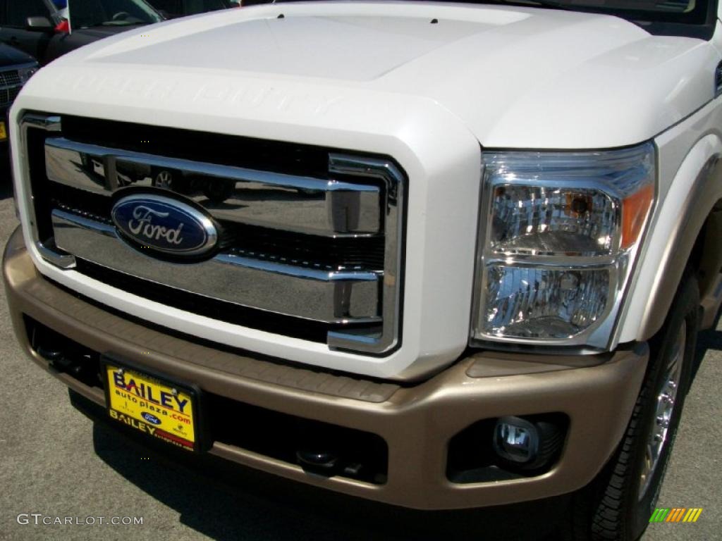 2011 F250 Super Duty King Ranch Crew Cab 4x4 - White Platinum Metallic Tri-Coat / Chaparral Leather photo #1