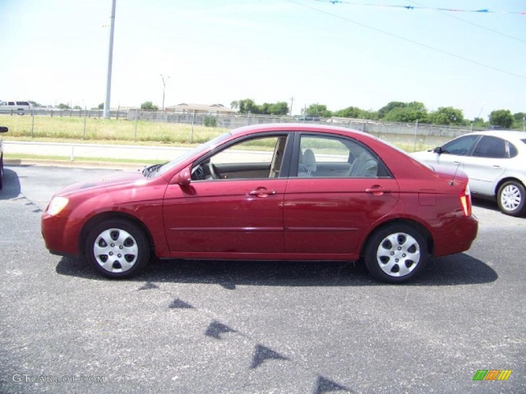 2006 Spectra EX Sedan - Radiant Red / Gray photo #1