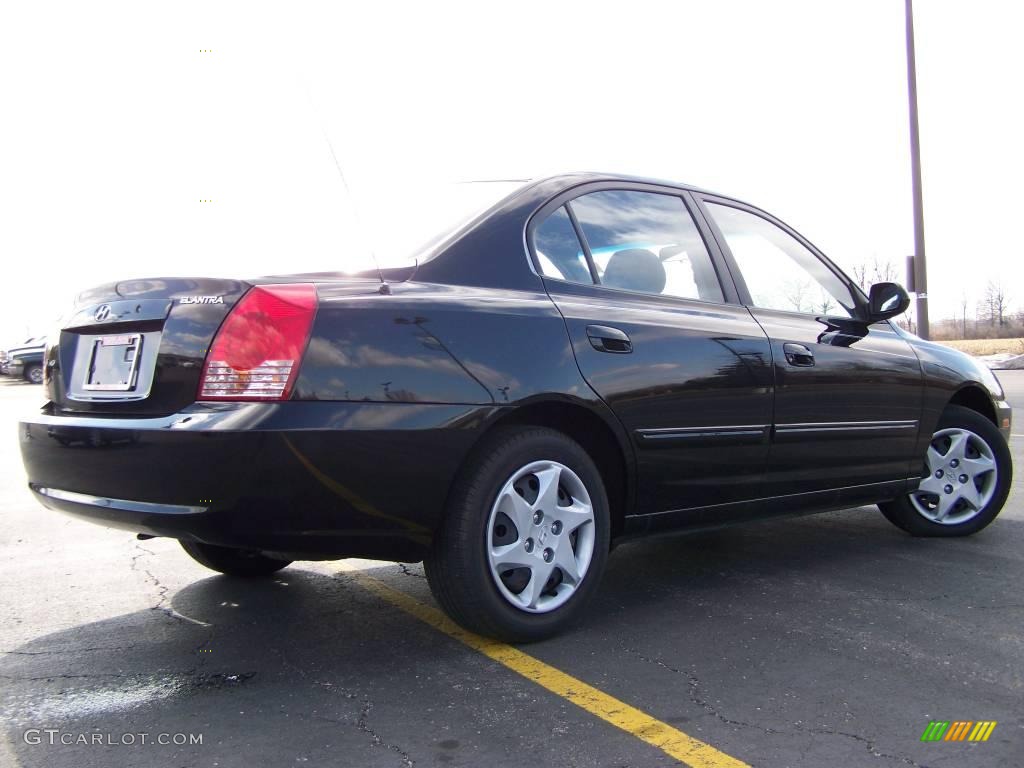 2006 Elantra GLS Sedan - Ebony Black / Gray photo #3