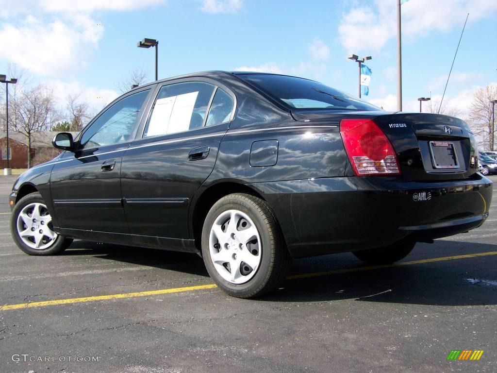2006 Elantra GLS Sedan - Ebony Black / Gray photo #4