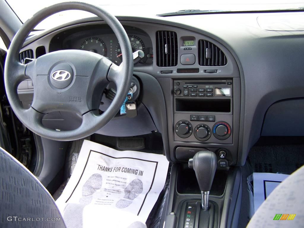 2006 Elantra GLS Sedan - Ebony Black / Gray photo #10