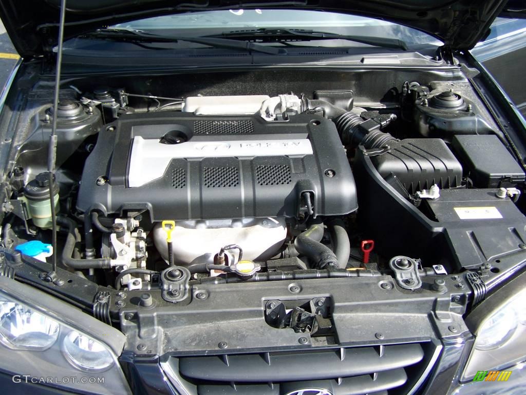 2006 Elantra GLS Sedan - Ebony Black / Gray photo #11