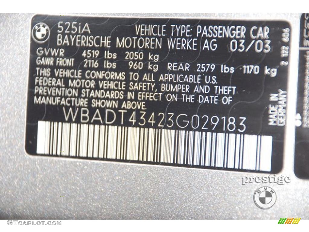 2003 5 Series 525i Sedan - Sterling Grey Metallic / Black photo #9