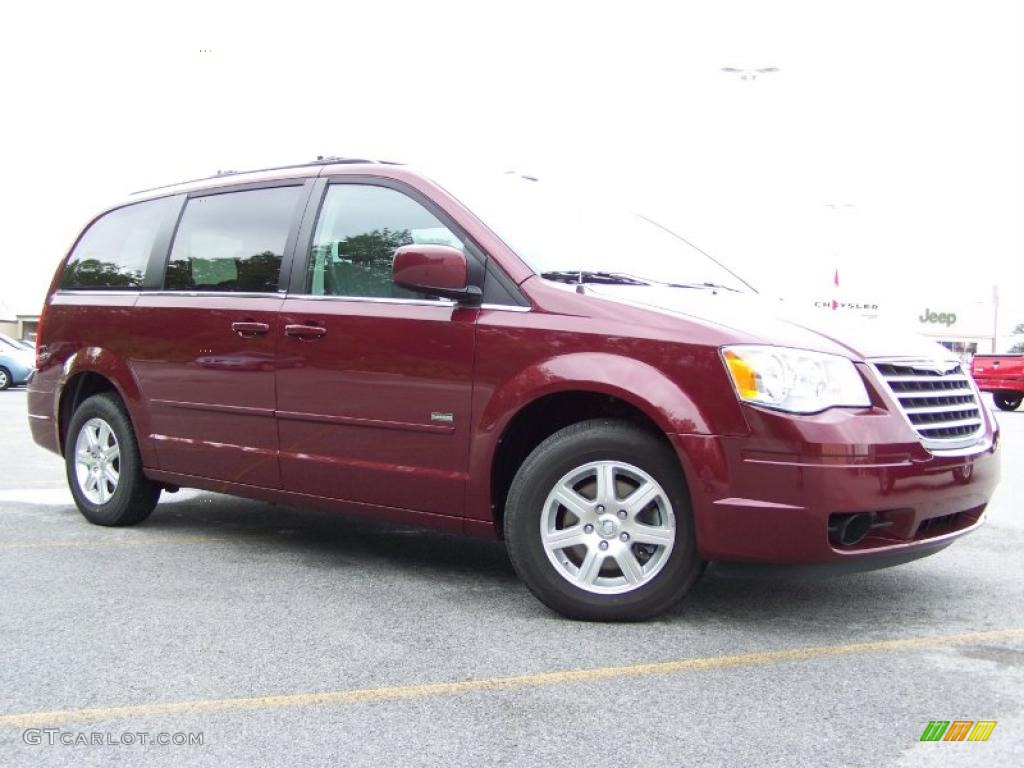 2008 Town & Country Touring - Deep Crimson Crystal Pearlcoat / Medium Slate Gray/Light Shale photo #1