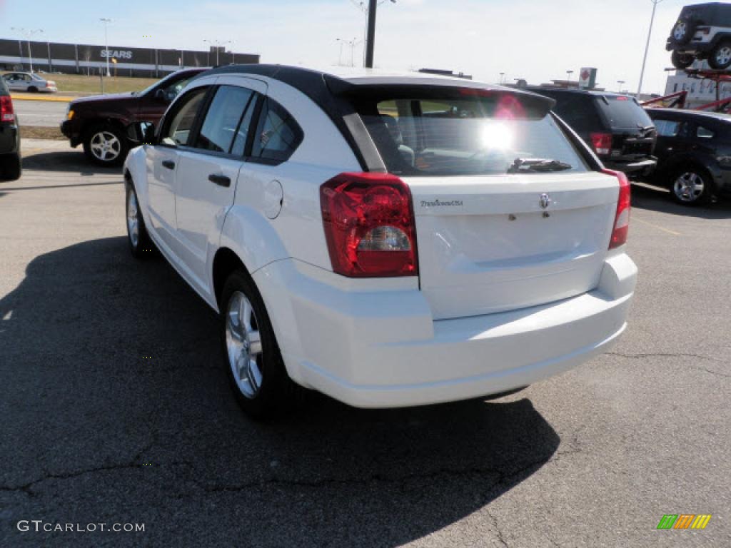 2007 Caliber SXT - Stone White / Pastel Slate Gray/Red photo #2