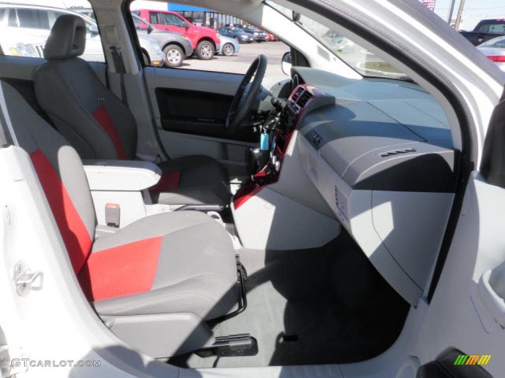 2007 Caliber SXT - Stone White / Pastel Slate Gray/Red photo #9