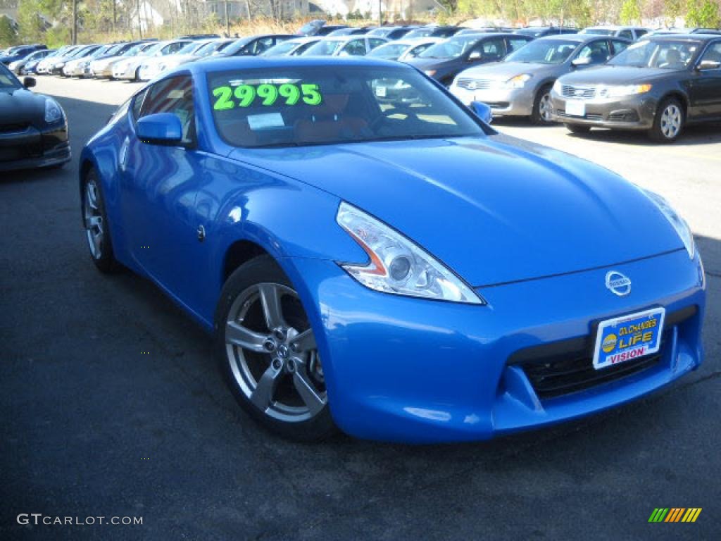 2009 370Z Touring Coupe - Monterey Blue / Persimmon Leather photo #6